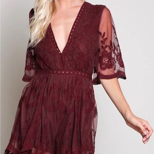 Honeypunch Lace V-Neck Romper